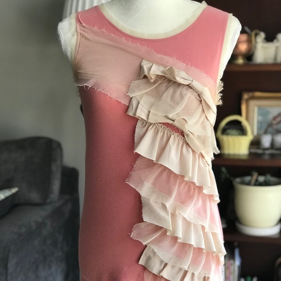 Anthropologie Tops - Anthropologie Twelve by Twelve Ruffled Tank Tunic Sleeveless EUC